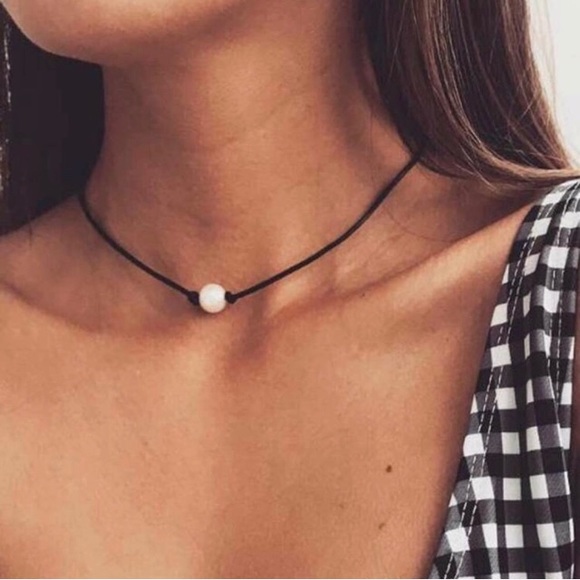 Retro Faux Pearl Boho Choker Necklace - Picture 2 of 8